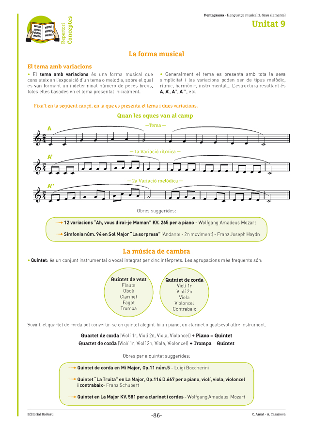 Pentagrama vol. 2 - unitat 9 - conceptes