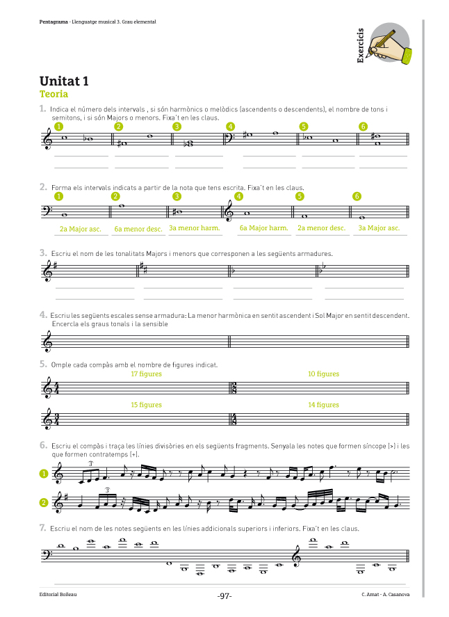 Pentagrama vol. 3 - Quadern exercicis