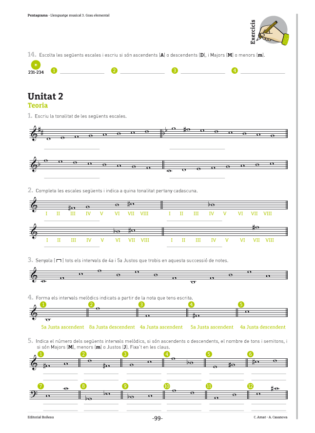 Pentagrama vol. 3 - Quadern exercicis